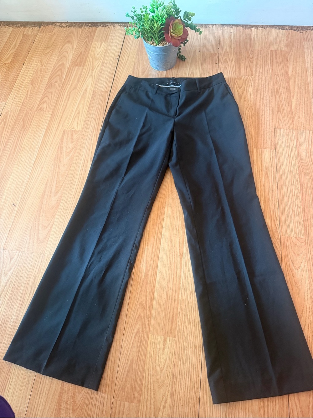 Attention black dress pants, bootcut or flare style, mid-rise, size 2